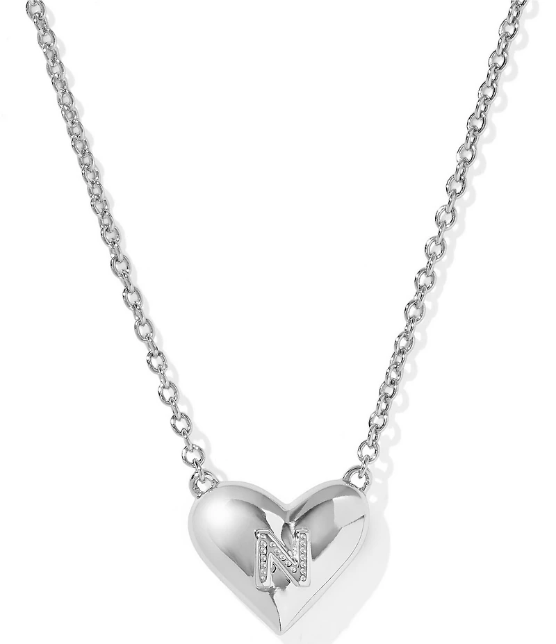 Kendra Scott Heart Letter Silver Short Pendant Necklace