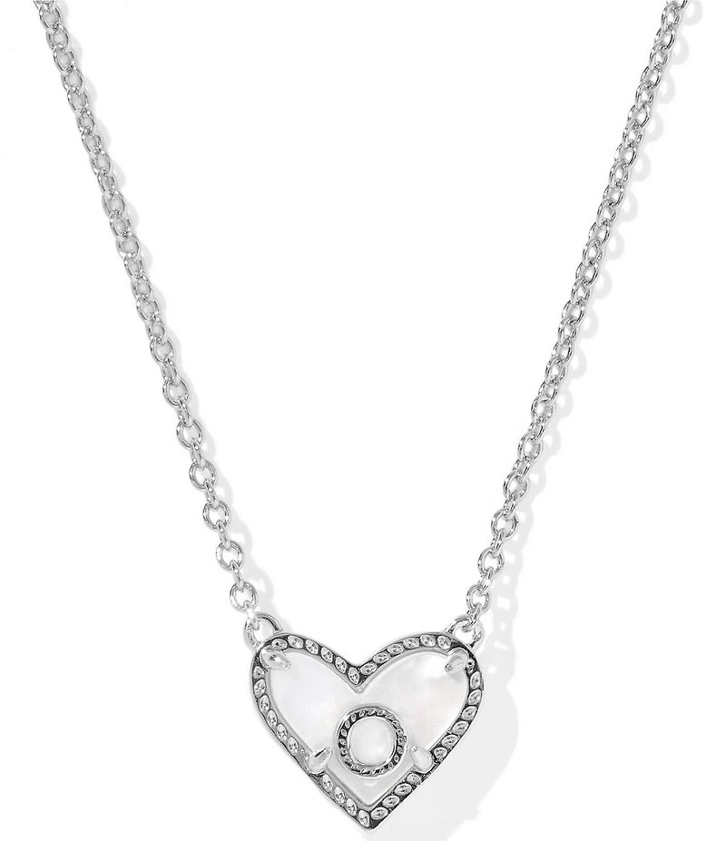 Kendra Scott Heart Letter Silver Short Pendant Necklace