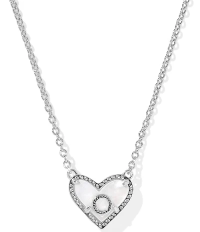 Kendra Scott Heart Letter Silver Short Pendant Necklace