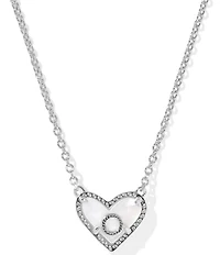 Kendra Scott Heart Letter Silver Short Pendant Necklace