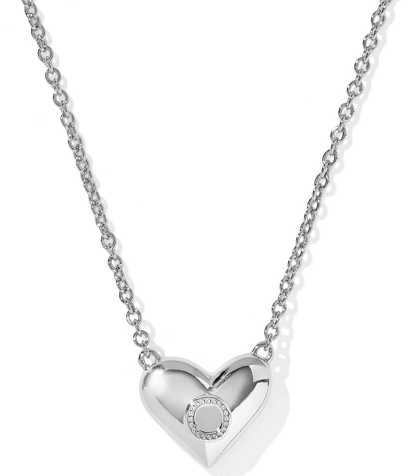 Kendra Scott Heart Letter Silver Short Pendant Necklace