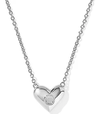 Kendra Scott Heart Letter Silver Short Pendant Necklace