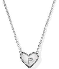 Kendra Scott Heart Letter Silver Short Pendant Necklace