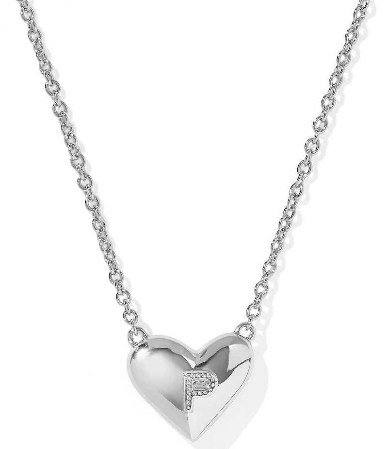 Kendra Scott Heart Letter Silver Short Pendant Necklace