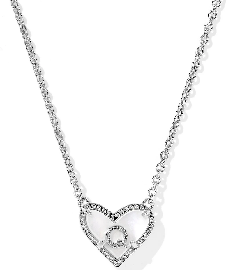 Kendra Scott Heart Letter Silver Short Pendant Necklace