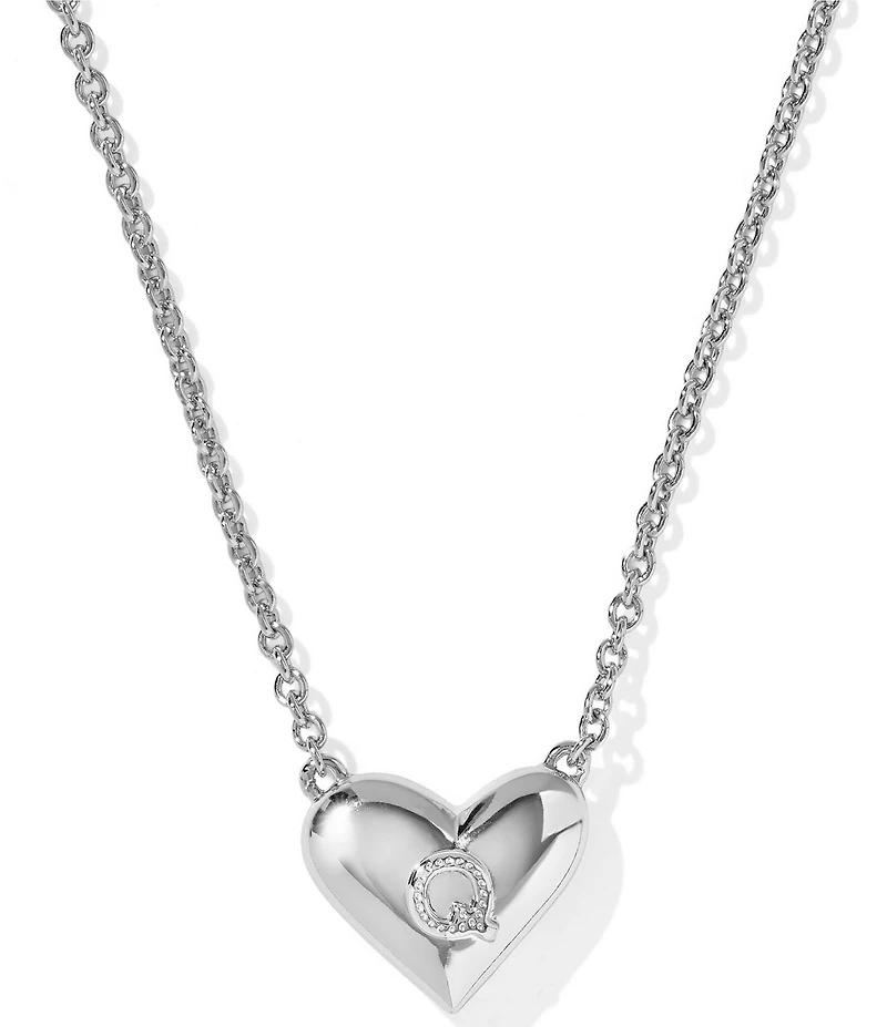 Kendra Scott Heart Letter Silver Short Pendant Necklace