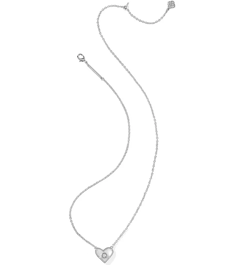 Kendra Scott Heart Letter Silver Short Pendant Necklace