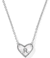 Kendra Scott Heart Letter Silver Short Pendant Necklace