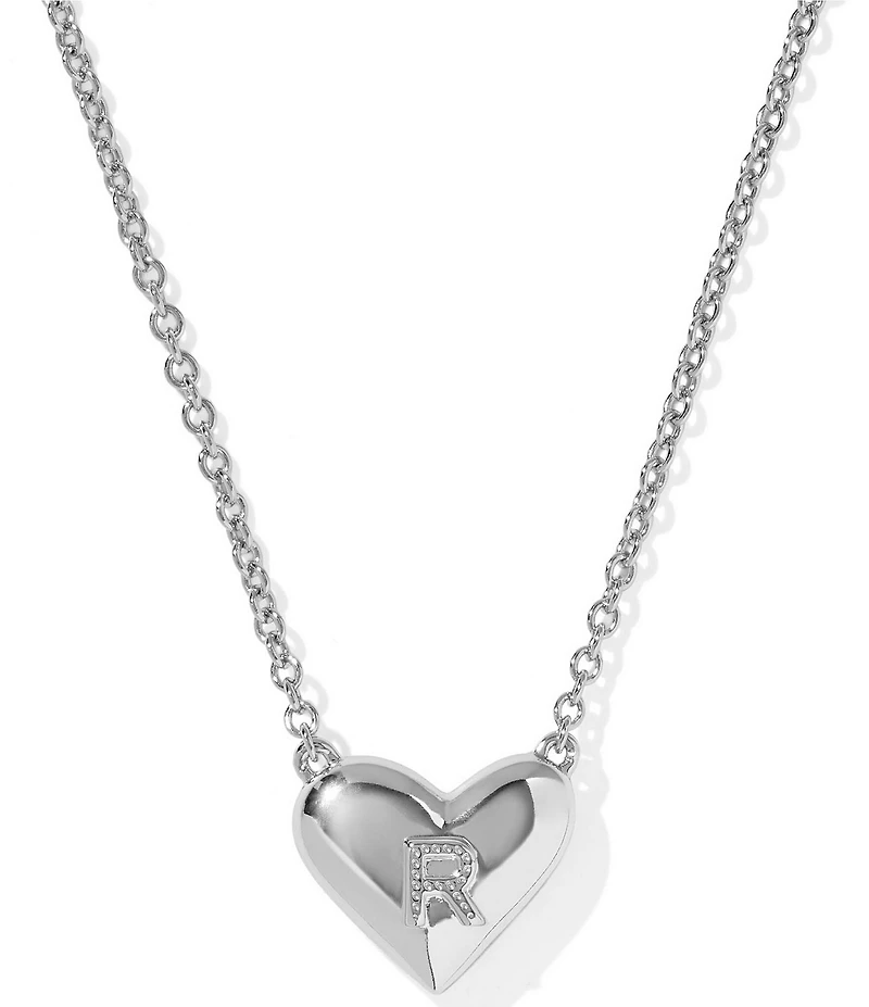Kendra Scott Heart Letter Silver Short Pendant Necklace