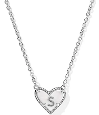 Kendra Scott Heart Letter Silver Short Pendant Necklace
