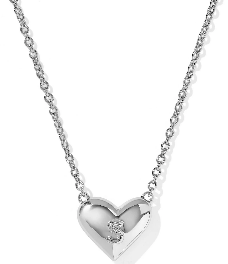 Kendra Scott Heart Letter Silver Short Pendant Necklace
