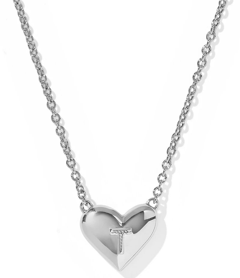 Kendra Scott Heart Letter Silver Short Pendant Necklace