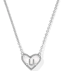 Kendra Scott Heart Letter Silver Short Pendant Necklace