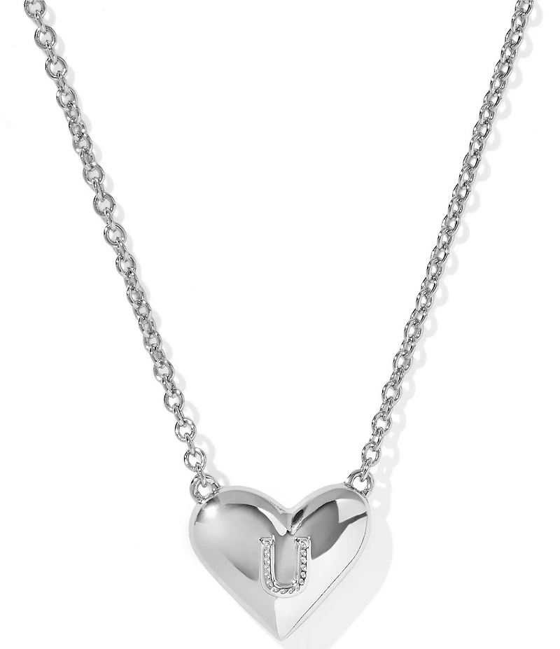 Kendra Scott Heart Letter Silver Short Pendant Necklace
