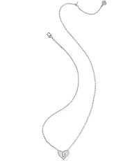 Kendra Scott Heart Letter Silver Short Pendant Necklace