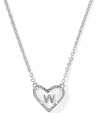 Kendra Scott Heart Letter Silver Short Pendant Necklace