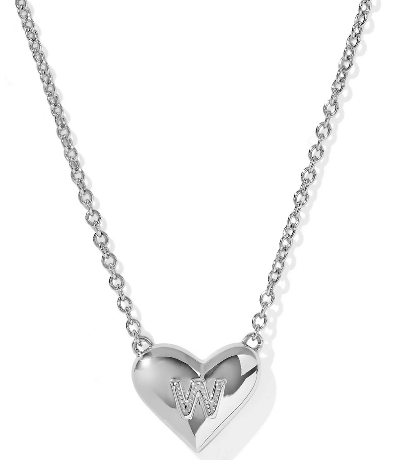Kendra Scott Heart Letter Silver Short Pendant Necklace