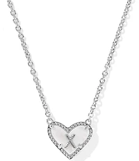 Kendra Scott Heart Letter Silver Short Pendant Necklace
