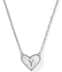 Kendra Scott Heart Letter Silver Short Pendant Necklace