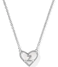 Kendra Scott Heart Letter Silver Short Pendant Necklace