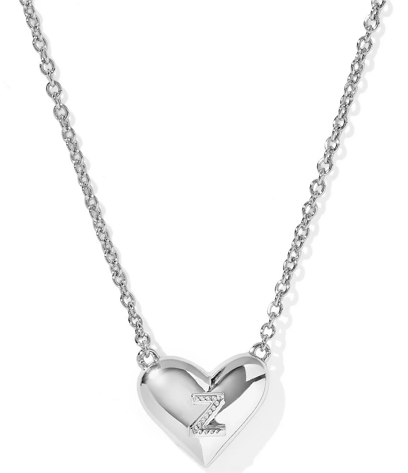 Kendra Scott Heart Letter Silver Short Pendant Necklace