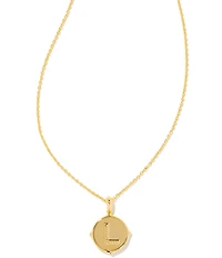 Kendra Scott Initial Gold Disc Reversible Pendant Necklace in Iridescent Abalone