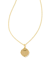 Kendra Scott Initial Gold Disc Reversible Pendant Necklace in Iridescent Abalone