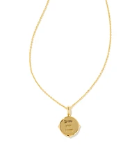 Kendra Scott Initial Gold Disc Reversible Pendant Necklace in Iridescent Abalone