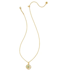 Kendra Scott Initial Gold Disc Reversible Pendant Necklace in Iridescent Abalone