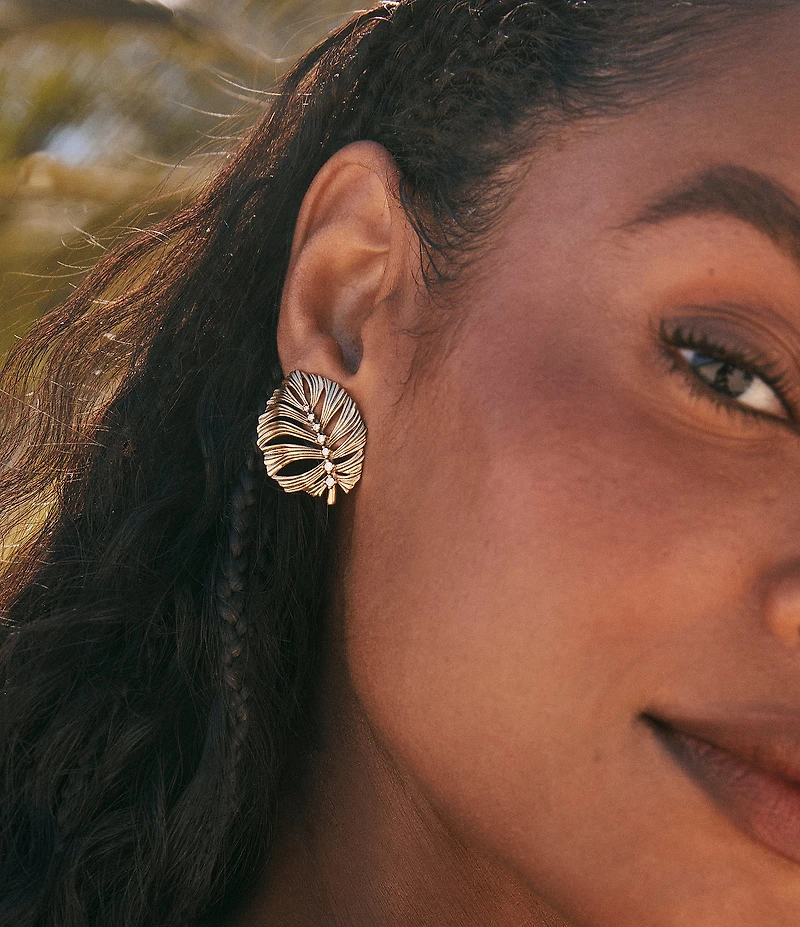 Kendra Scott Kayla Palm Leaf Statement Linear Earrings