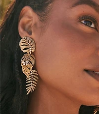 Kendra Scott Kayla Palm Leaf Statement Linear Earrings