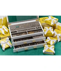 Kendra Scott Large Antique Brass Jewelry Box In White Lacquer