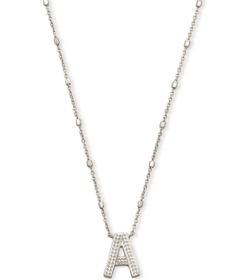 Kendra Scott Letter Initial Pendant Necklace In Silver