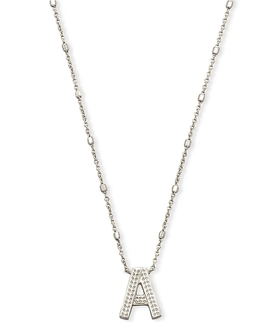 Kendra Scott Letter Initial Pendant Necklace In Silver