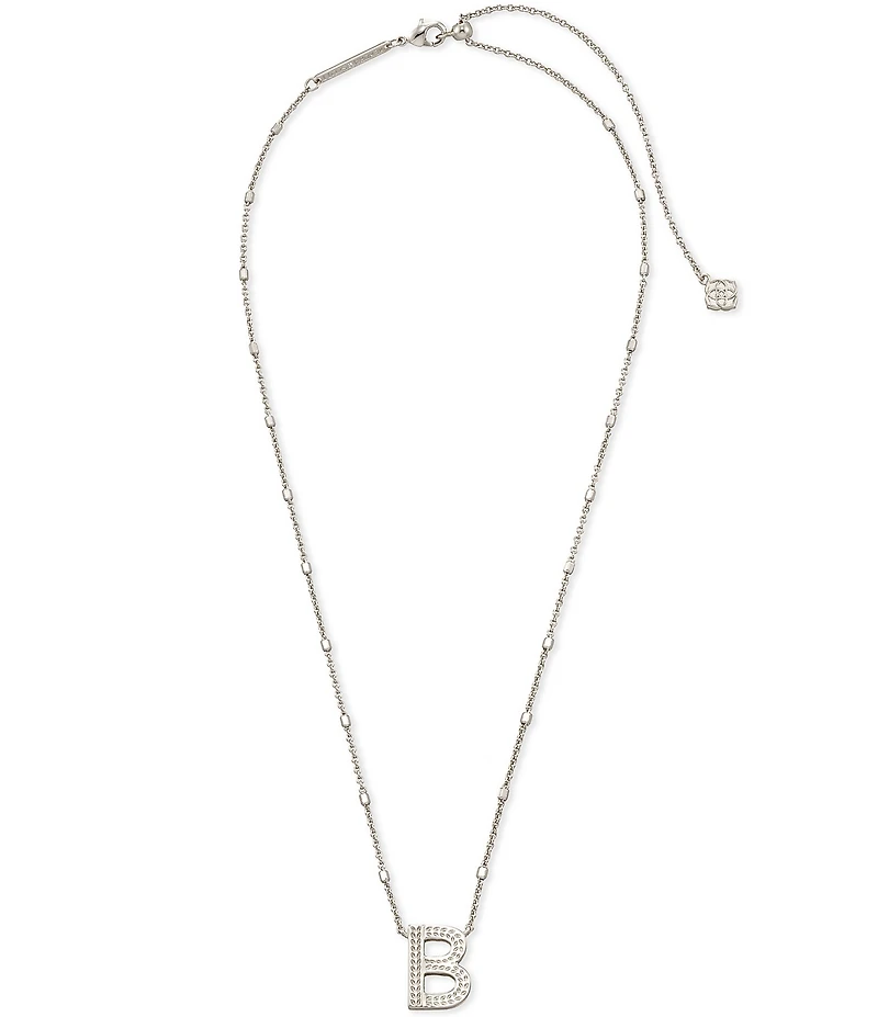 Kendra Scott Letter Initial Pendant Necklace In Silver