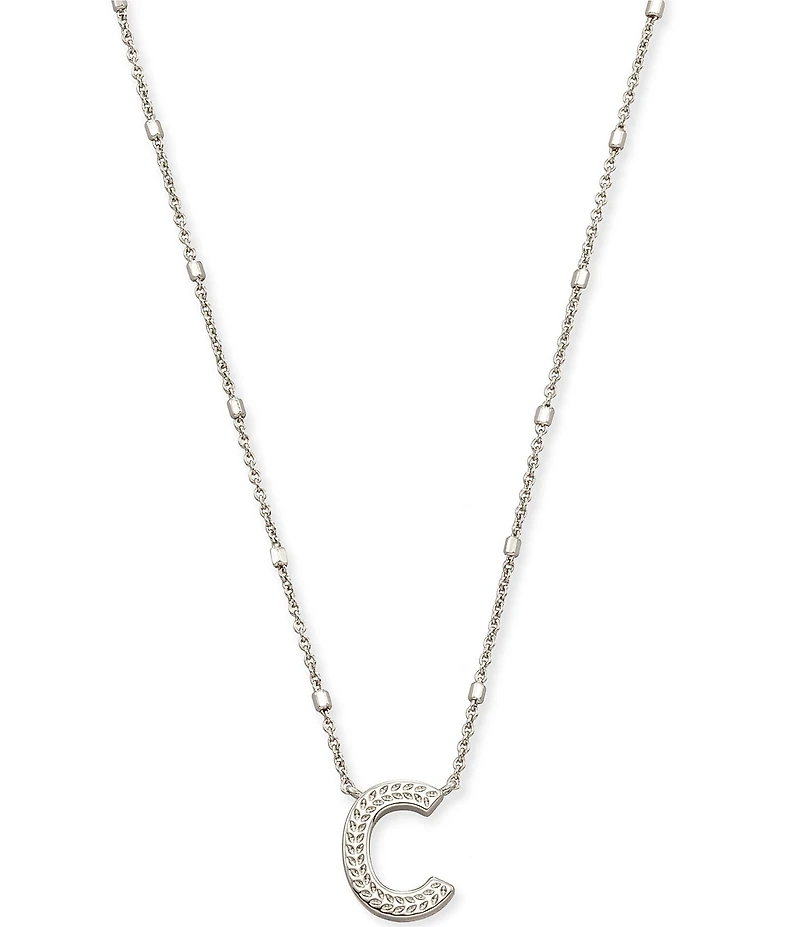 Kendra Scott Letter Initial Pendant Necklace In Silver