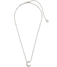 Kendra Scott Letter Initial Pendant Necklace In Silver
