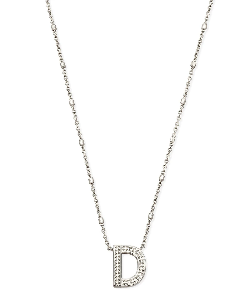 Kendra Scott Letter Initial Pendant Necklace In Silver