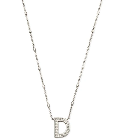 Kendra Scott Letter Initial Pendant Necklace In Silver