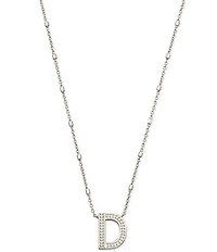 Kendra Scott Letter Initial Pendant Necklace In Silver