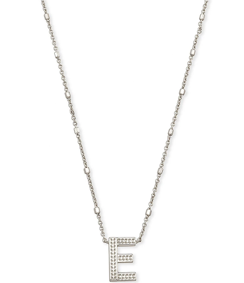 Kendra Scott Letter Initial Pendant Necklace In Silver