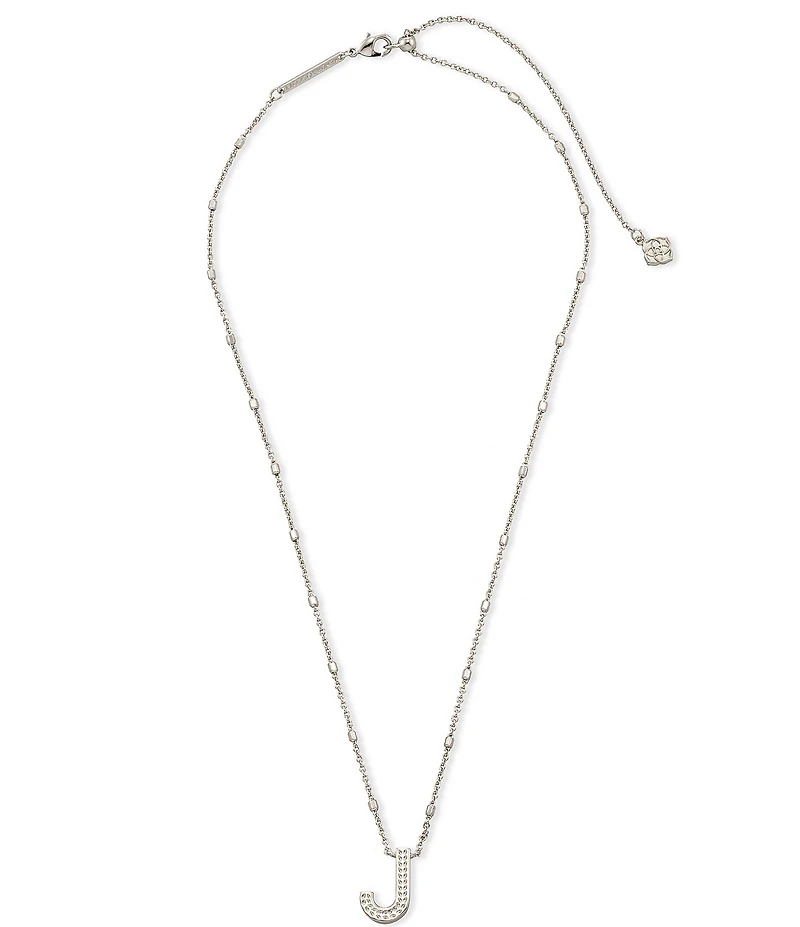 Kendra Scott Letter Initial Pendant Necklace In Silver