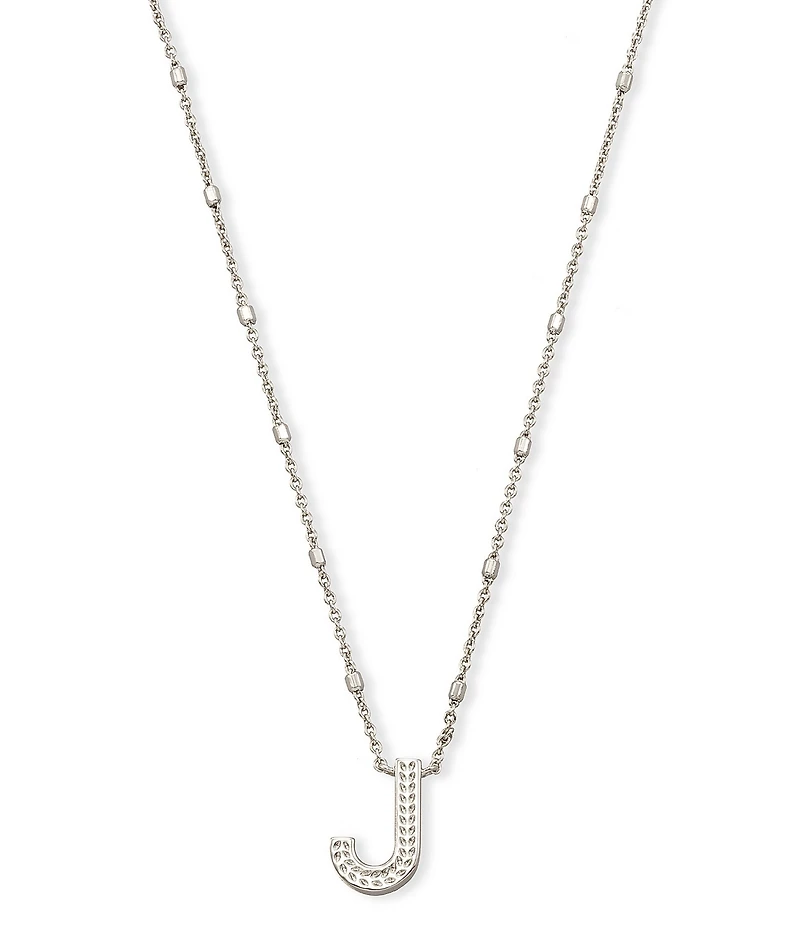 Kendra Scott Letter Initial Pendant Necklace In Silver