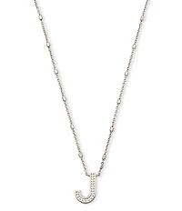 Kendra Scott Letter Initial Pendant Necklace In Silver