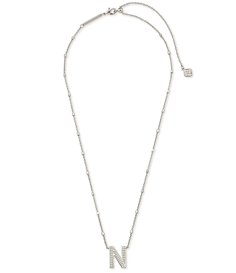 Kendra Scott Letter Initial Pendant Necklace In Silver