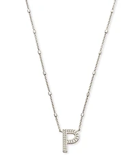 Kendra Scott Letter Initial Pendant Necklace In Silver