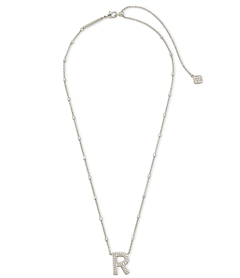 Kendra Scott Letter Initial Pendant Necklace In Silver