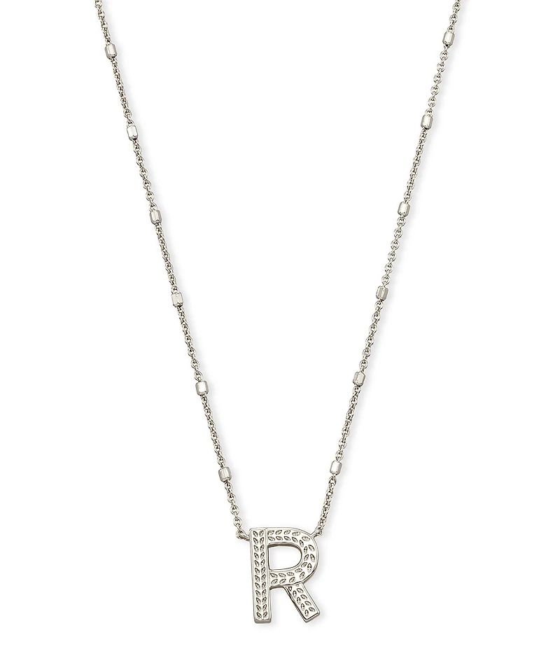 Kendra Scott Letter Initial Pendant Necklace In Silver