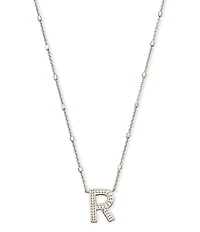 Kendra Scott Letter Initial Pendant Necklace In Silver