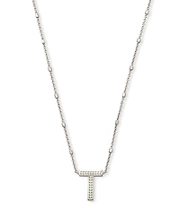 Kendra Scott Letter Initial Pendant Necklace In Silver